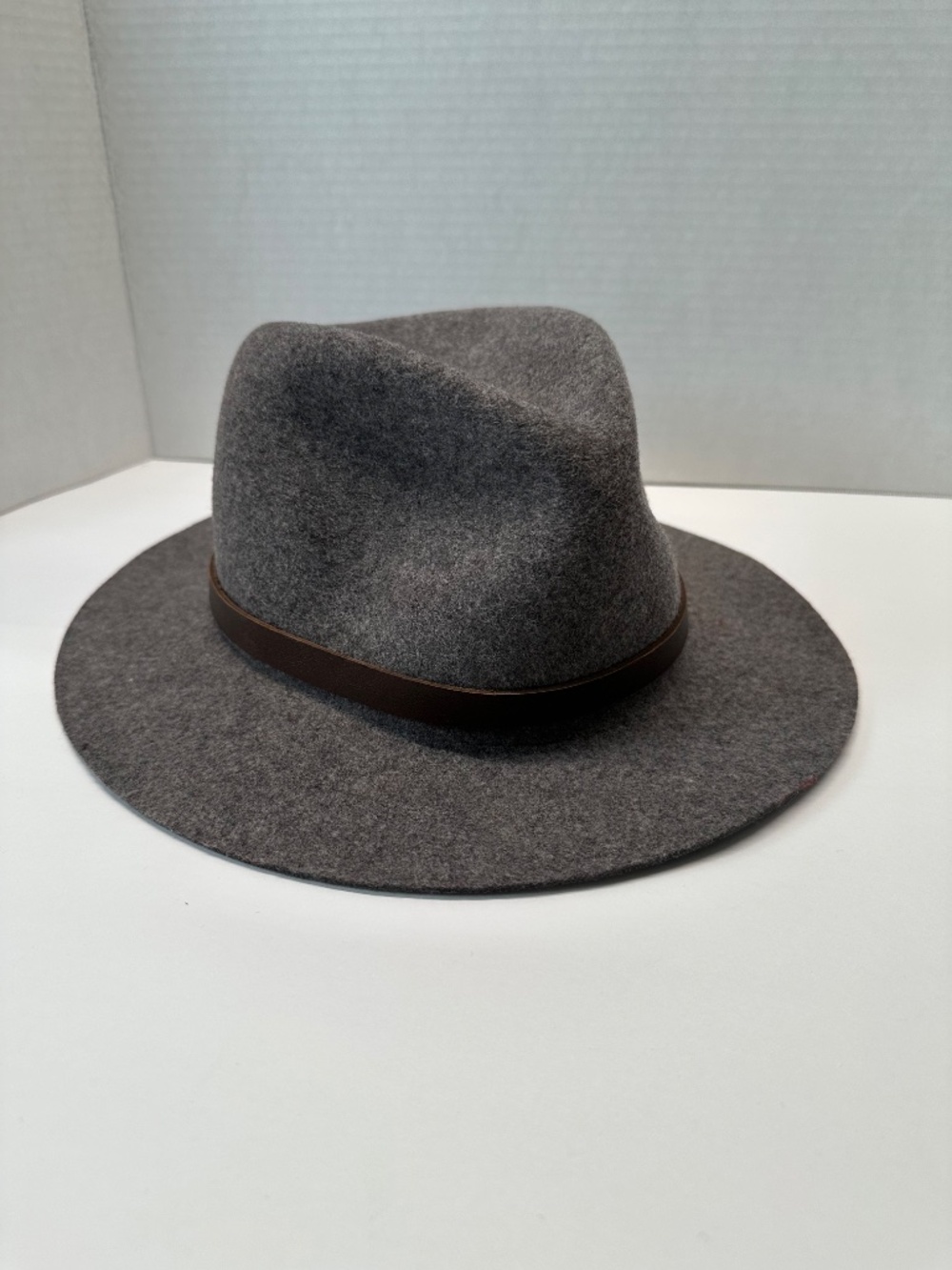 NWT rag & bone Floppy Packable Wool Fedora Hat Mid Grey Melange Size M $225